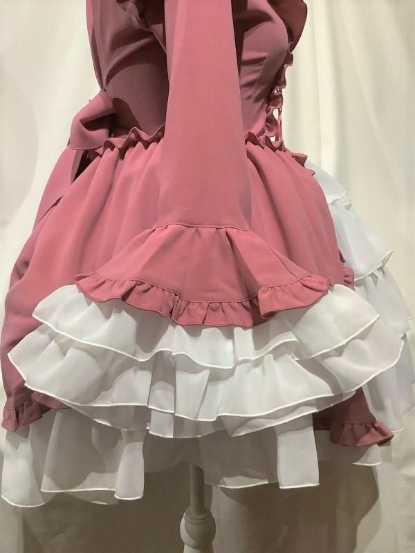 ◇受注商品◇アリス風編み上げドレスワンピース:ラズベリー ◇受注商品◇アリス風編み上げドレスワンピース:ラズベリー