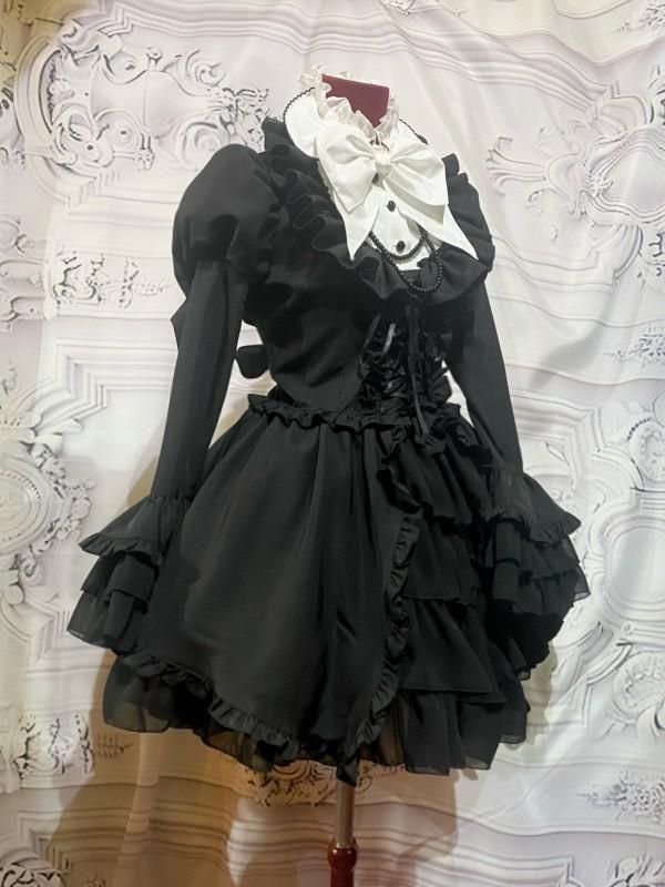 MARBLE 総フリル編み上げコルセット Lサイズ 総フリル編み上げコルセット：黒☆Lサイズ☆ - MARBLE ~online shop~