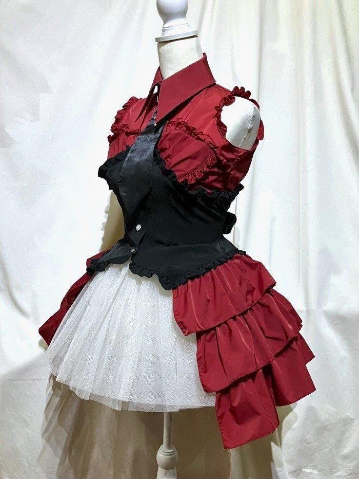 ◇受注商品◇十字架モチーフネクタイ付きビスチェ型コルセット風