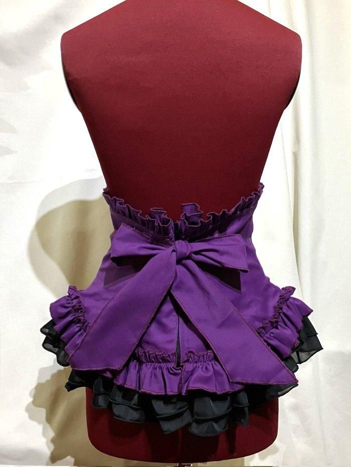 総フリル編み上げコルセット：紫 - MARBLE ~online shop~