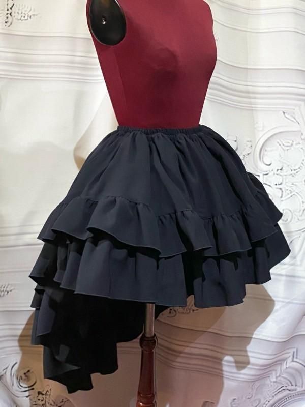 ◇受注商品◇ゴシック調ドレープフリルタイ付きワンピース型