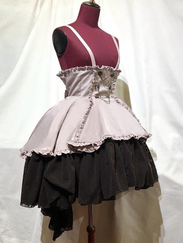 ◇受注商品◇エンブレム飾りチェーン付きハイウエストドレープスカート