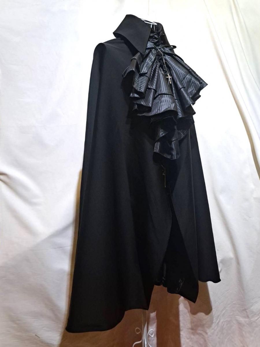 Velvet 黒フルサークルロングマント　ロングケープ 楽天市場】ロングマント 中世 パンク ダーク系 吸血鬼 伯爵 舞台