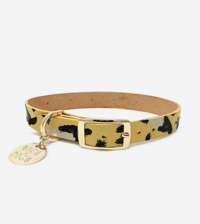 ANIMAL LEATHER DOG COLLAR - BUTTER / NICE DIGS