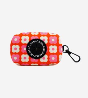 Pink Checkered Daisies Poopbag Holder / PABLO & CO.