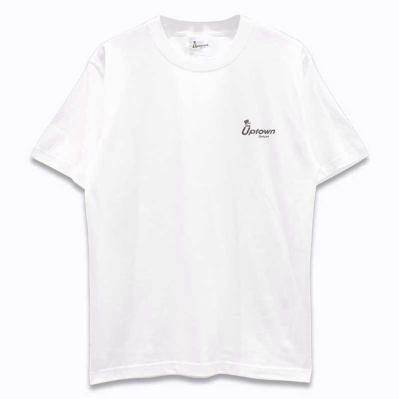 UPTOWN LOGO T-SH アップタウン ロゴ Tシャツ WHITE/BLACK