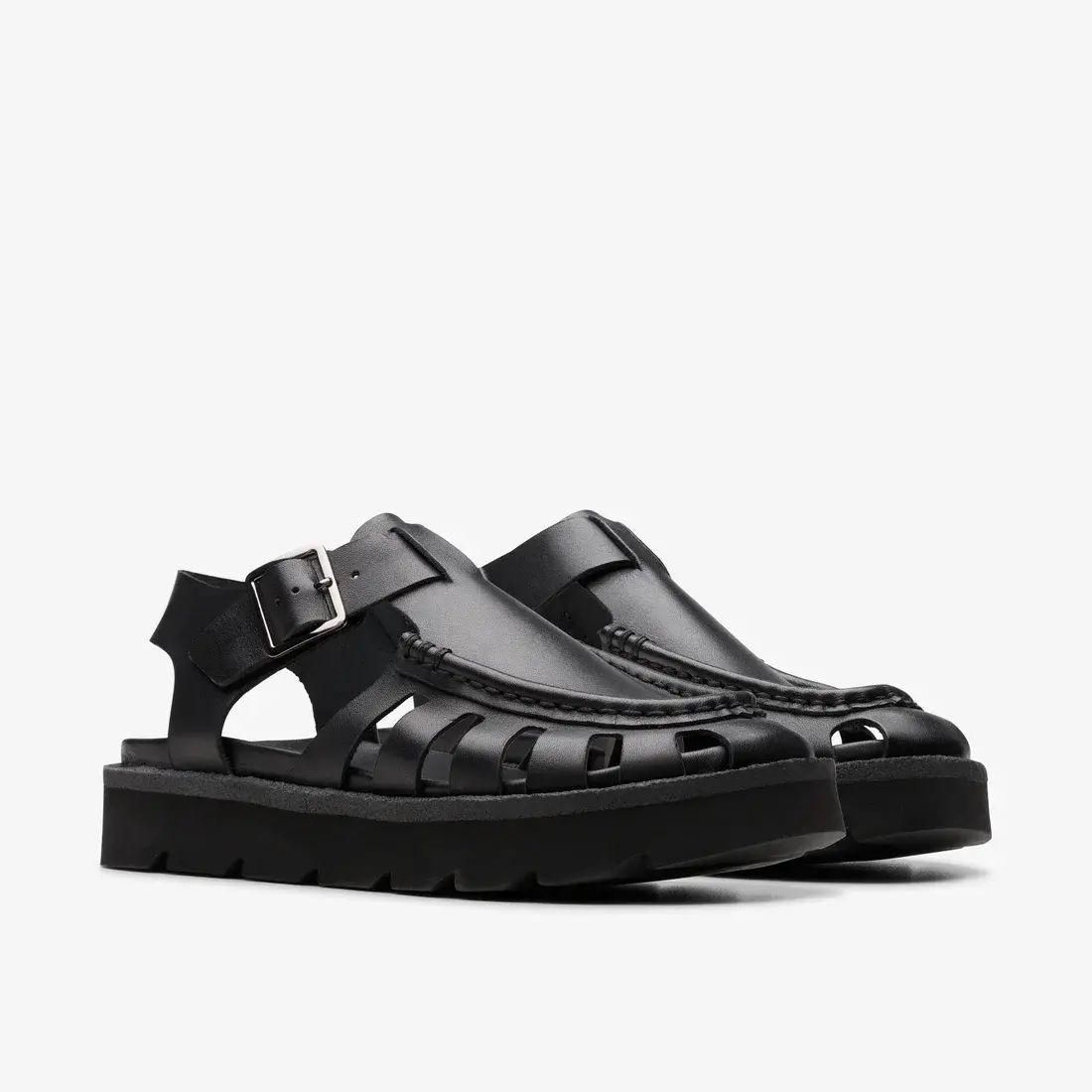 顼 Clarks Meare Buckle. Black Leather 26181022