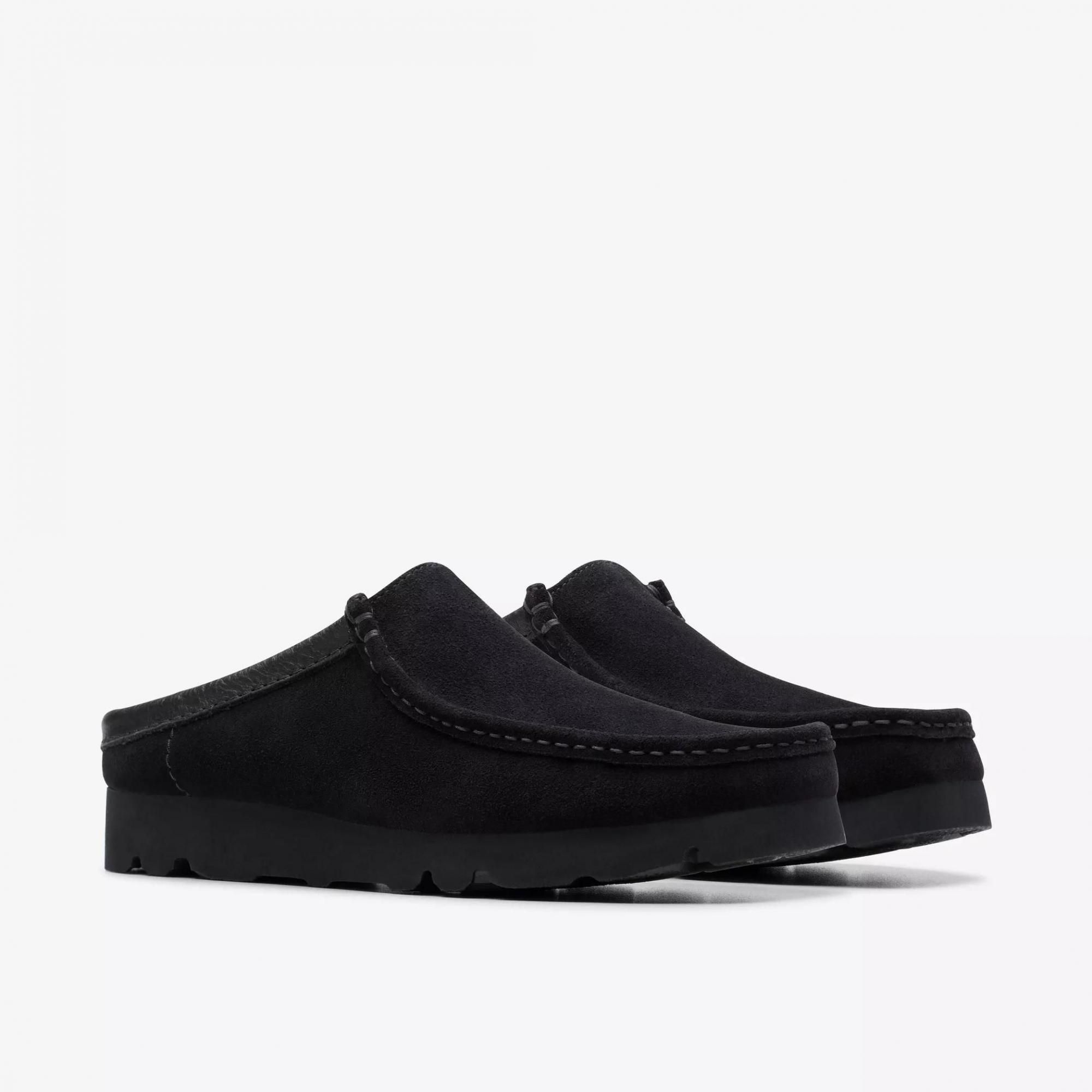 顼 Clarks Wallabee Slip Black Sde 26180443