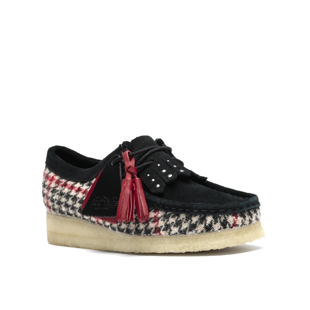 ���顼���� Clarks Wallabee. Black TweedCombi 26182802