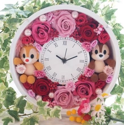 チップとデール プリザーブドフラワーの花時計 フラワーギフト チップとデール プリザーブドフラワーの花時計 フラワーギフト