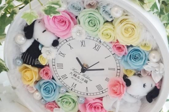 スヌーピー プリザーブドフラワーギフト 結婚祝い 花時計 花 ギフト スヌーピー プリザーブドフラワーギフト 結婚祝い 花時計 花 ギフト