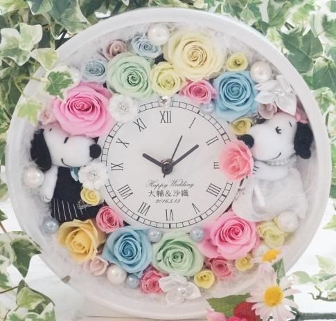 スヌーピー プリザーブドフラワーギフト 結婚祝い 花時計 花 ギフト スヌーピー プリザーブドフラワーギフト 結婚祝い 花時計 花 ギフト