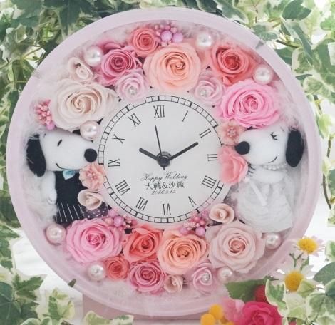スヌーピー プリザーブドフラワーギフト 結婚祝い 花時計 花 ギフト スヌーピー プリザーブドフラワーギフト 結婚祝い 花時計 花 ギフト