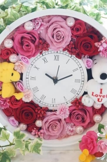 スヌーピー 還暦祝い 花時計 プリザーブドフラワーギフト 誕生日プレゼント 花束 新築祝い スヌーピー 還暦祝い 花時計 プリザーブドフラワーギフト 誕生日プレゼント 花束 新築祝い