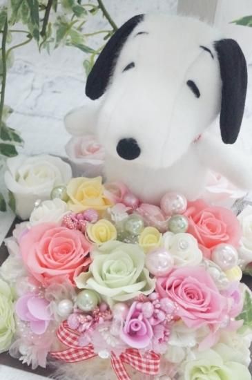 スヌーピー ぬいぐるみアレンジ 花束 プリザーブドフラワー ギフト プレゼント