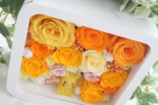 ポケモン ピカチュウ プリザーブドフラワー ボックスアレンジ フラワーボックス ポケモン ピカチュウ プリザーブドフラワー ボックスアレンジ フラワーボックス