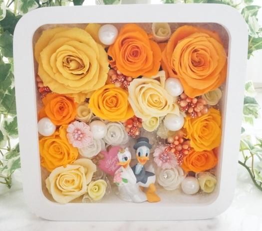 ドナルドのウェディング 結婚祝い プリザーブドフラワー フラワーボックス