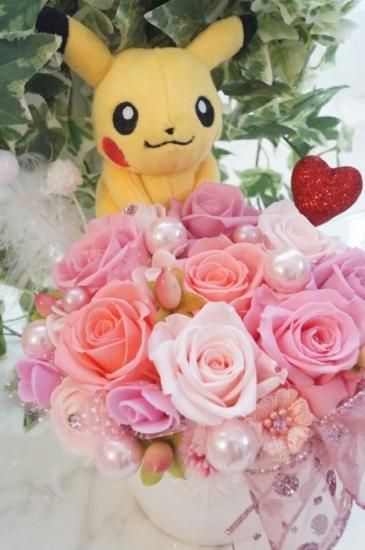 ポケモン ピカチュー 花 ギフト プリザーブドフラワー アレンジメント ポケモン ピカチュー 花 ギフト プリザーブドフラワー アレンジメント