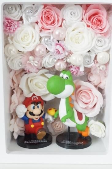 スーパーマリオとヨッシーのプリザーブドフラワーギフト 花束 母の日 結婚祝い 還暦いにも スーパーマリオとヨッシーのプリザーブドフラワーギフト 花束 母の日 結婚祝い 還暦いにも