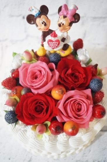 ディズニー ミッキー ミニー 誕生日プレゼントにお花のケーキ プリザーブドフラワ フラワーギフト 花束 ディズニー ミッキー ミニー 誕生日プレゼントにお花のケーキ プリザーブドフラワ フラワーギフト 花束