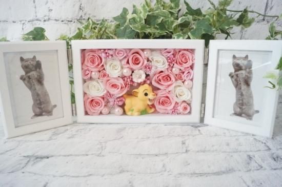 ライオンキング（シンバ）　フォトフレーム　プリザーブドフラワー　花ギフト　アレンジメント