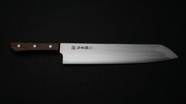 特殊鋼 冷凍切 木柄 (角無)<br>Tokushu-Ko Frozen Cut Knife Wood Handle