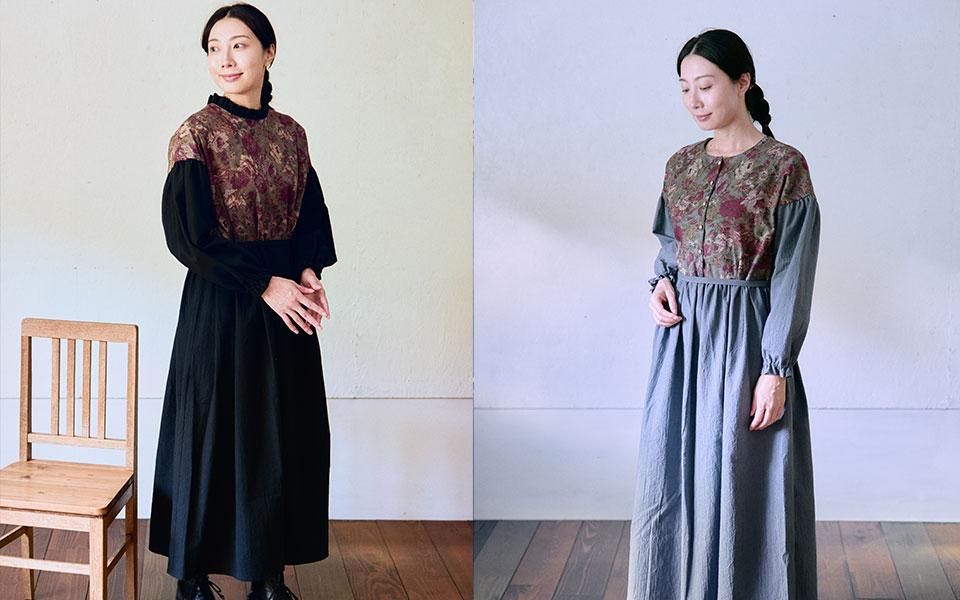 johanna mieli ヨハンナミエリ　アーミッシュワンピース KIKONO Johanna mieli アーミッシュワンピース ゴム袖 生成