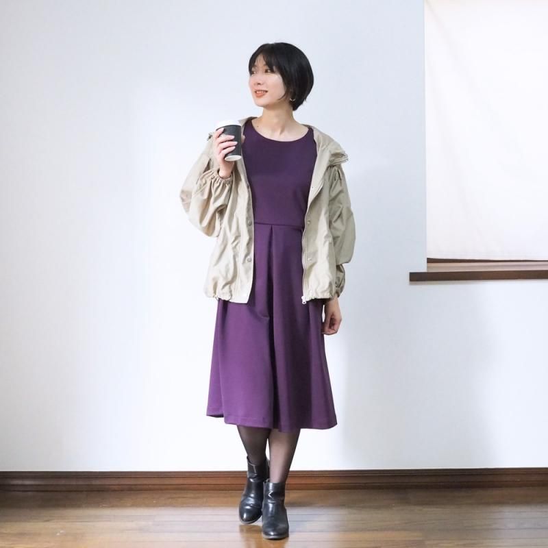 アーミッシュ風シンプルワンピース◇ダークパープル *定番生地*