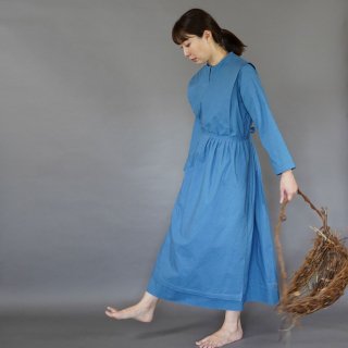 トラディショナルアーミッシュドレス◇オーガニックコットン100% *草木染めブルー* 