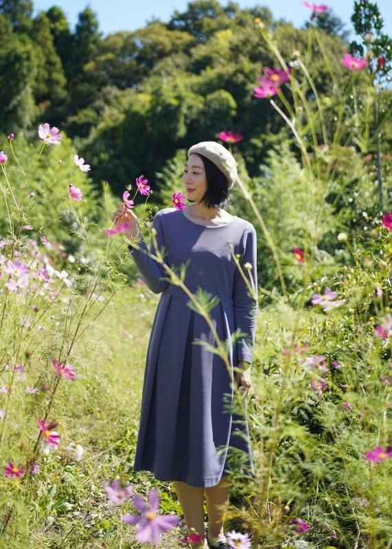 アーミッシュ風シンプルワンピース　Down To Earth パープル S アーミッシュ風シンプルワンピース◇ダークパープル *定番生地*