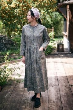 johanna mieli ヨハンナミエリ　アーミッシュワンピース KIKONO Johanna mieli アーミッシュワンピース ゴム袖 生成