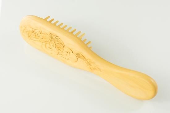 つげブラシ彫 りゅう 5列 薩摩つげ櫛 喜多つげ製作所