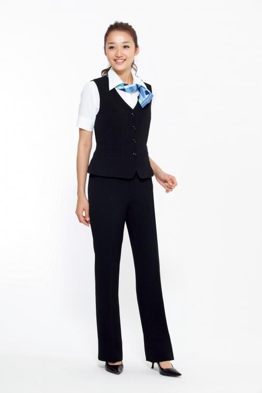 ボンマックス 事務服 チュニック 吸水速乾 ストレッチ ブラック
