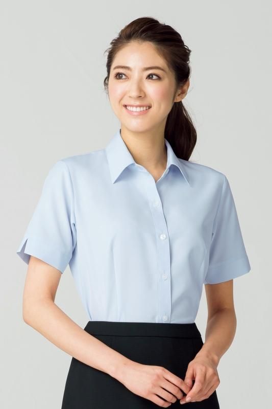 送料無料 通販 ボンオフィス・ブラウス(布帛)】RB4550半袖ブラウス【吸水速乾 事務服・オフィス制服