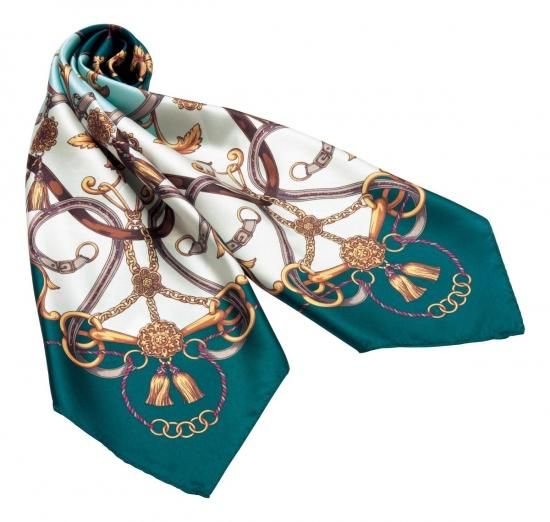 yu3専用cash＆barbaキャッシュファー スカーフ, T Blue bijoux turquoise ／シルクスカーフ ターコイズ | by164PARIS