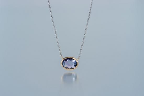 プラチナ パープルサファイア ペンダント ネックレス 0.946ct シンプル-