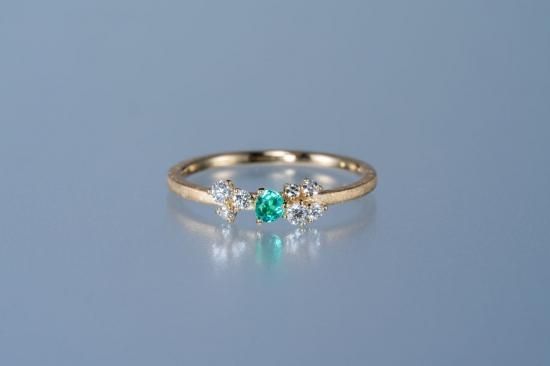 パライバトルマリン　K18YG ダイヤモンド　リング K18YGブラジル産パライバトルマリン0.30ct ・ダイヤモンドリング GIA
