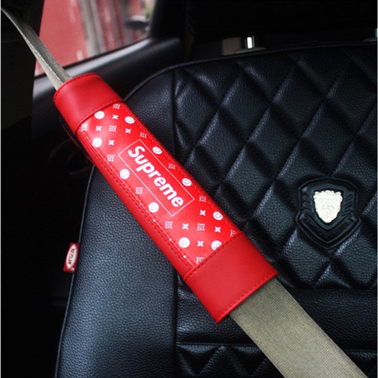 Supreme&ルイヴィトン LOUIS VUITTON LV シュプリーム　シートベルトカバー　カー用品　自動車車内飾り物　車載アクセサリー　精緻　 カバー　送料無料（2枚） - ブランド専門店