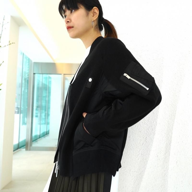 Sacai サカイ Scw 062 Ma 1 X Wool Knit Cardigan Black Ins Online Store 公式オンライン通販サイト