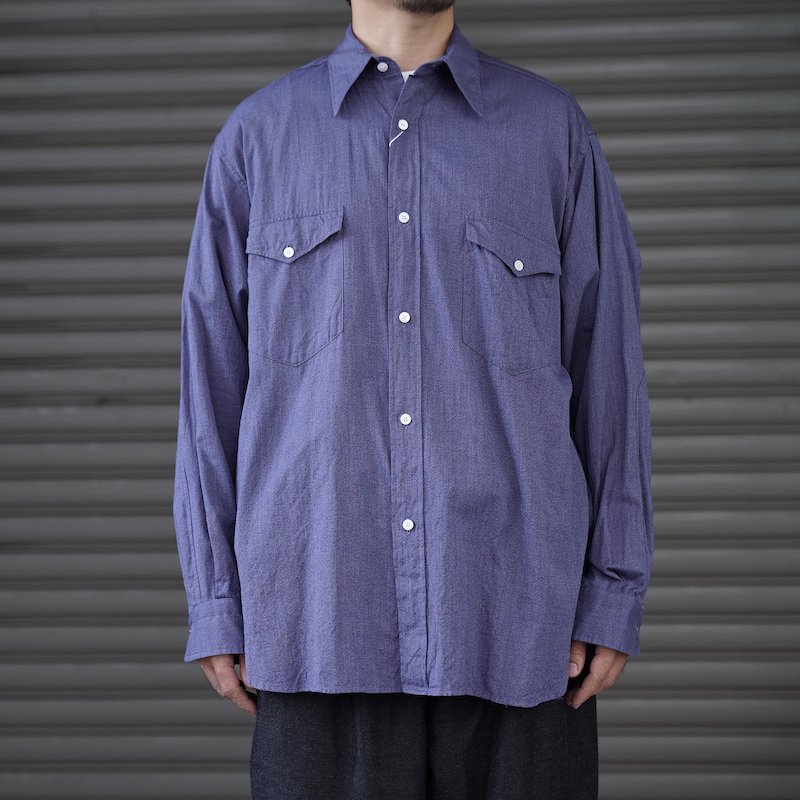 COMOLI 21AW ヨリ杢ワークシャツ　サイズ3