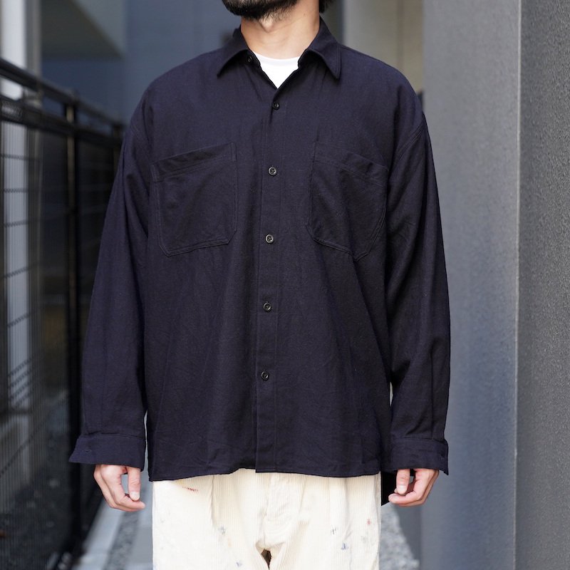 [ETS.MATERIAUX] イーティーエスマテリオ  ETS.Wool Cotton Flannel shirt (各色)