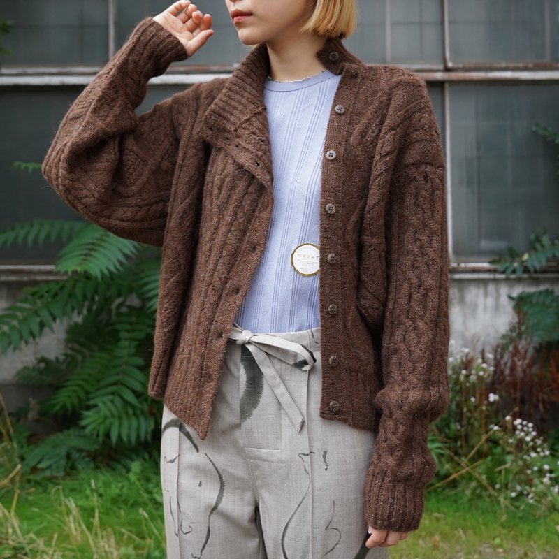<img class='new_mark_img1' src='https://img.shop-pro.jp/img/new/icons24.gif' style='border:none;display:inline;margin:0px;padding:0px;width:auto;' />[SALE][WRYHT] FISHERMAN BUTTONED SWEATER(ESPRESSO)
