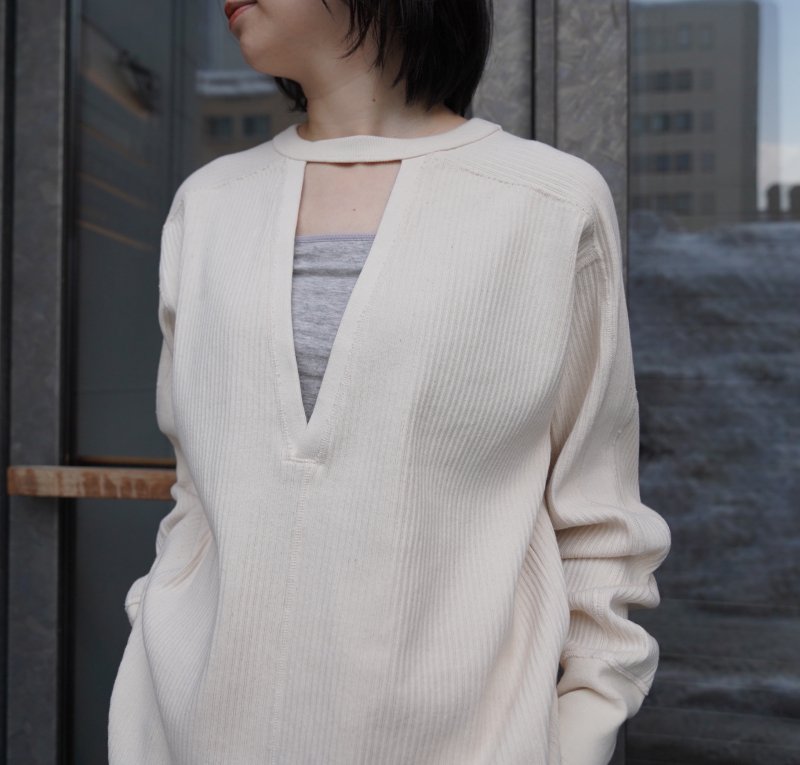 [CLANE] クラネ W FACE HEAVY RIB TOPS 12105-1002(IVORY) | INS ONLINE STORE  公式通販サイト