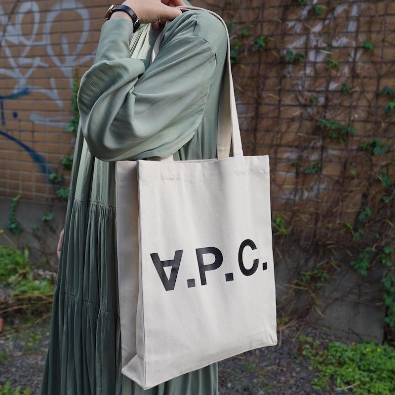 A.P.C. デニムトートバッグ デニムコットンロゴトートバッグ アーペーセー A.P.C. トートバッグ デニムバッグ ロゴトート