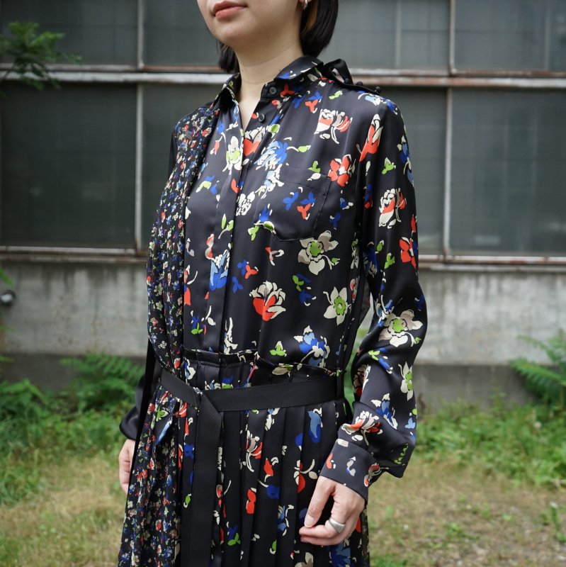 sacai] サカイ 22-06214 Flower Print Dress(BLACK) | INS ONLINE 