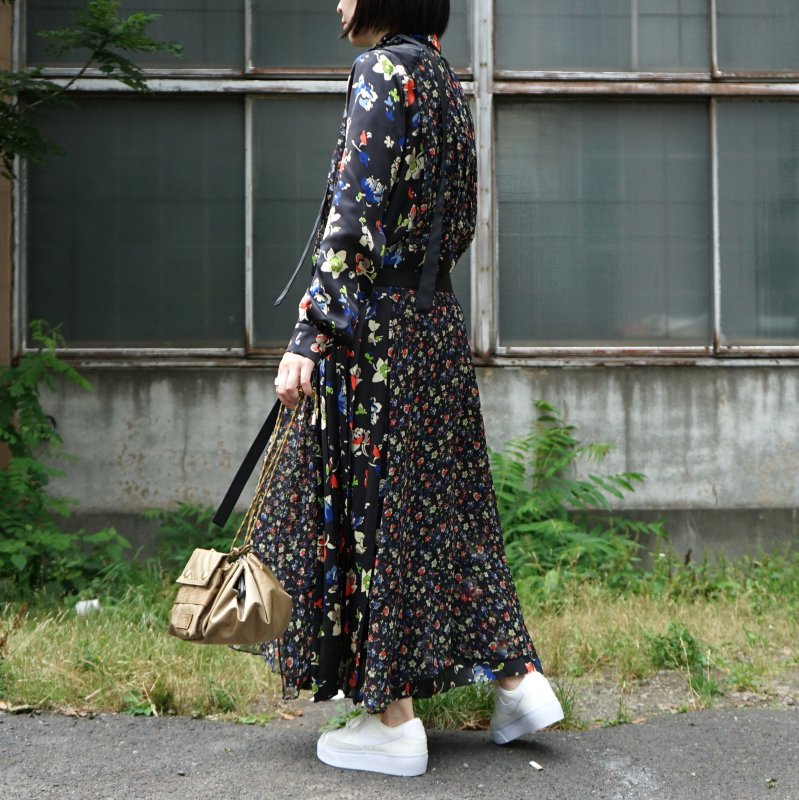 sacai] サカイ 22-06214 Flower Print Dress(BLACK) | INS ONLINE 