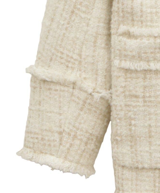 早期購入特典 CLANE TWEED FRINGE ALL IN ONE ホワイト サイズ0 安い販促品 CLANE ONE IN ALL FRINGE TWEED オールインワン