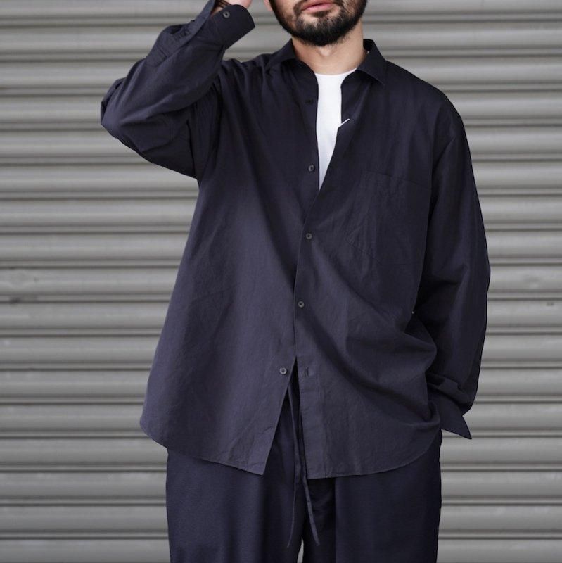 22aw comoliシャツ　コモリシャツ　ネイビー　2