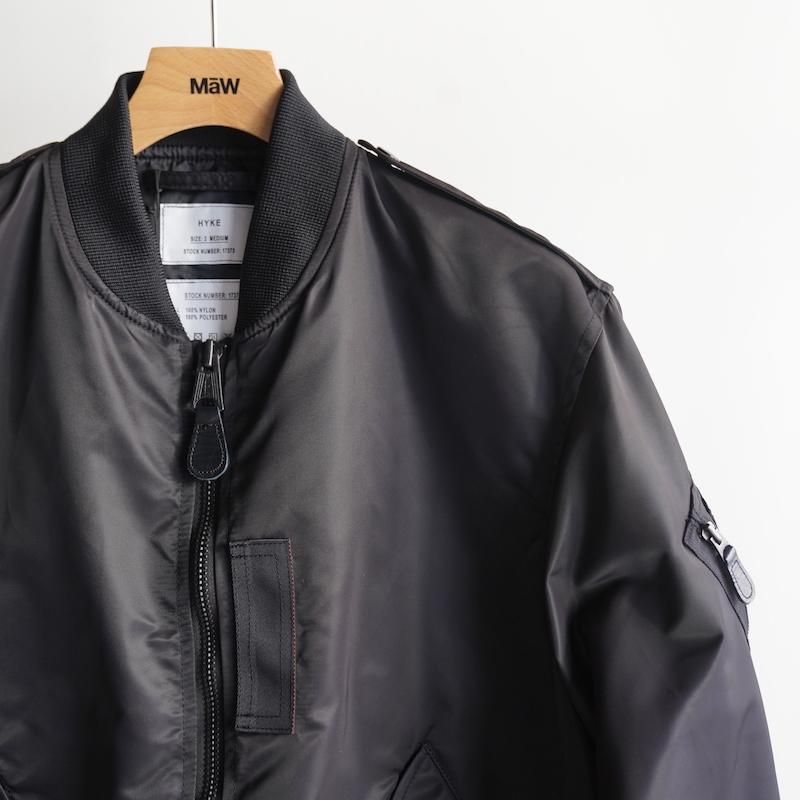 全3色/黒/赤/ベージュ HYKE L-2A JACKET Genderless BLACK size5
