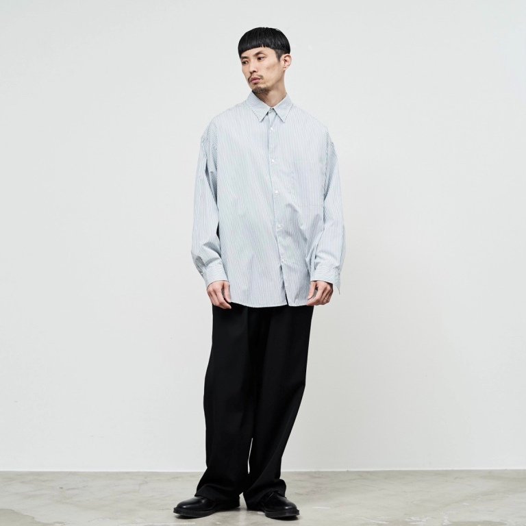 Graphpaper] グラフペーパー Broad Stripe L/S Oversized Band Collar 